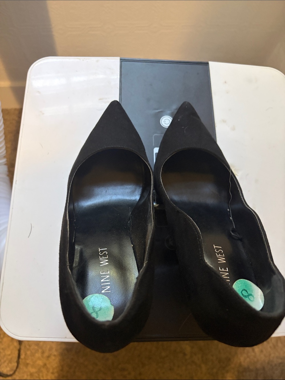 Nine West Black Pointed-Toe Suede Pumps